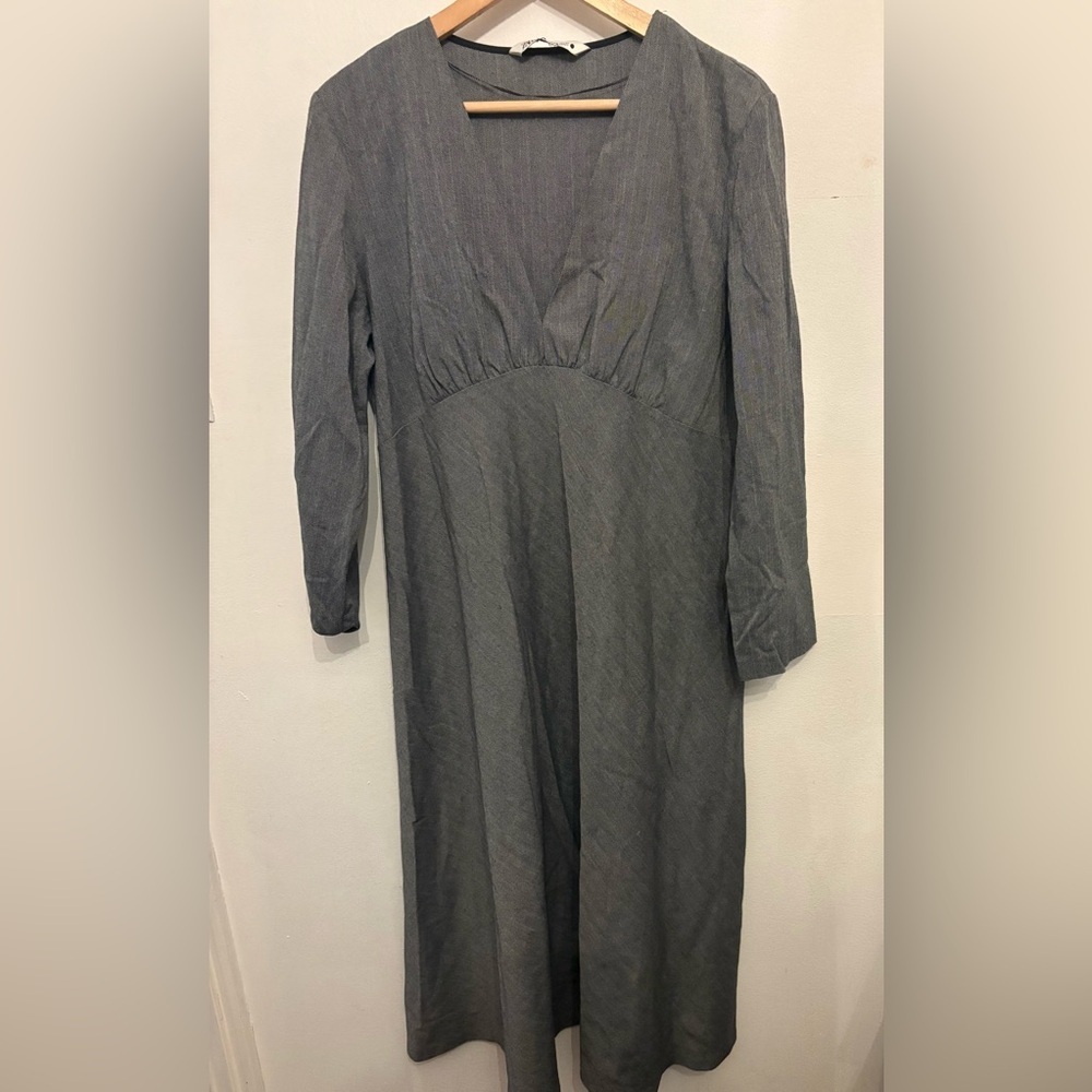 Zara Charcoal Long Sleeve Dress